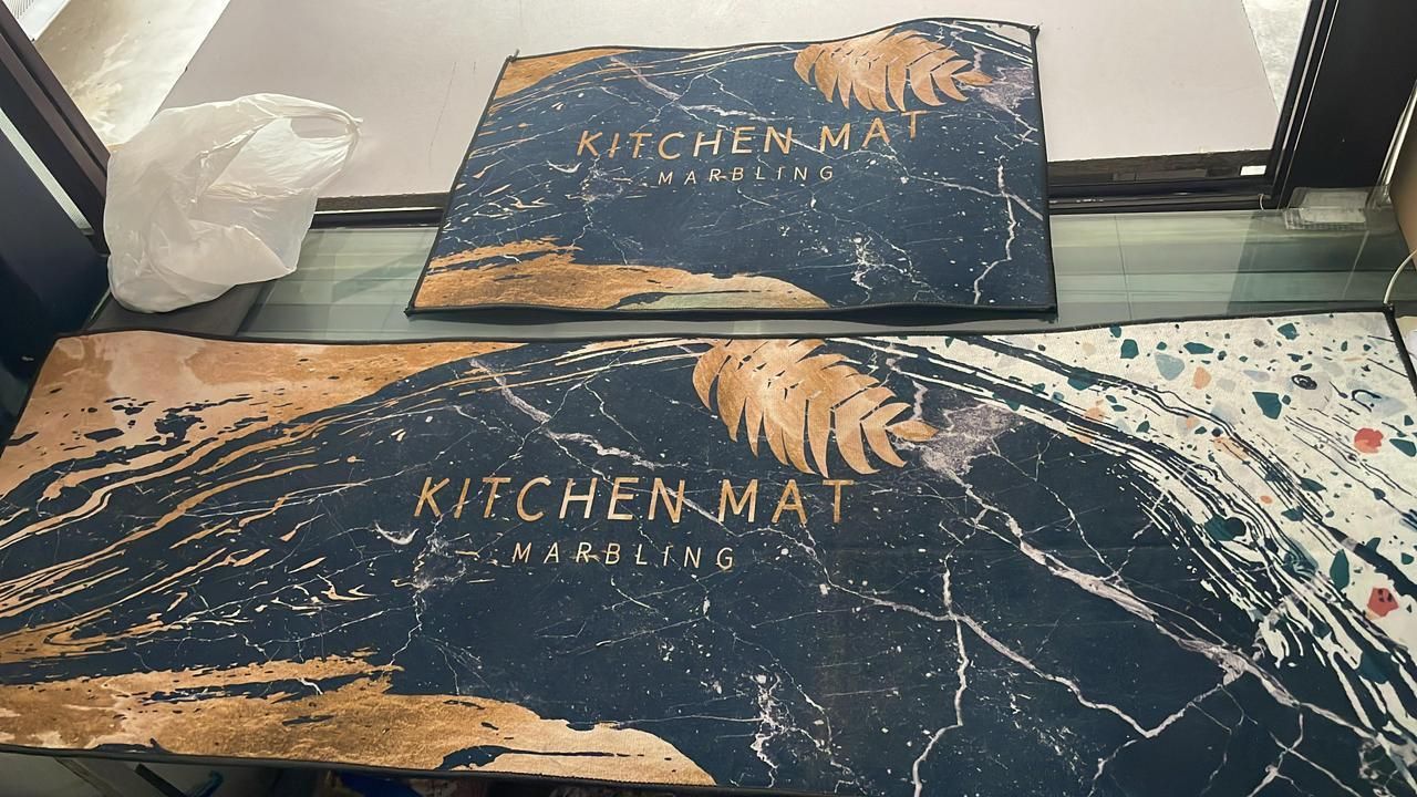 Rubber Floor Mat with Runner Geometric Pattern jvsbfb-cr